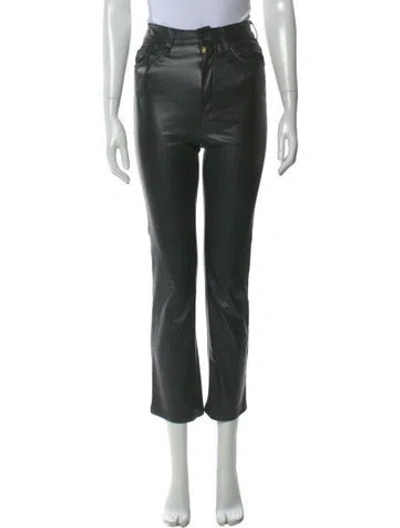 Pre-owned Mother Straight Leg Pants In Black