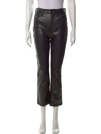 Pre-owned Mother Straight Leg Pants In Black