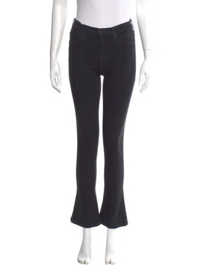 Pre-owned Mother Straight Leg Pants In Black
