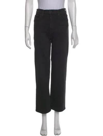 Pre-owned Mother Straight Leg Pants In Black