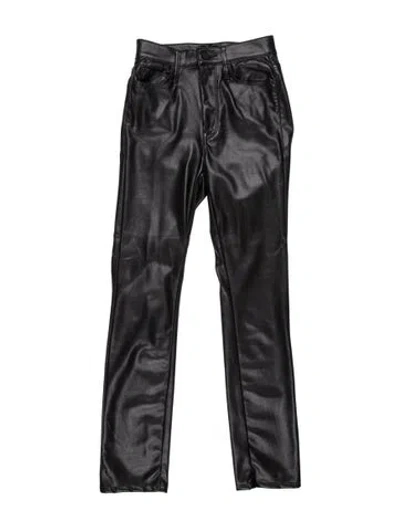 Pre-owned Mother Straight Leg Pants In Black