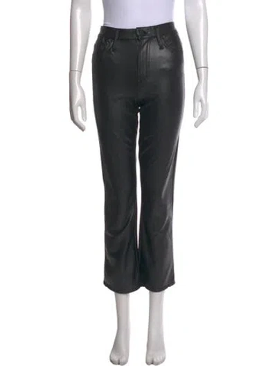 Pre-owned Mother Straight Leg Pants In Black