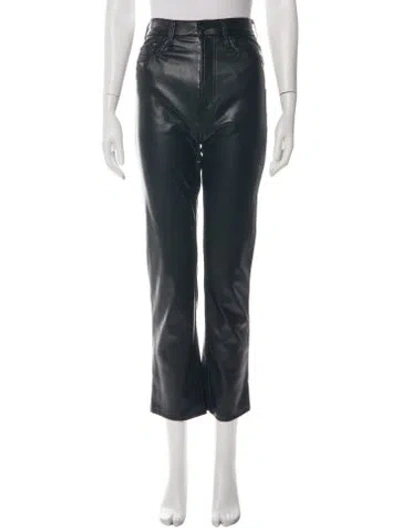 Pre-owned Mother Straight Leg Pants In Black