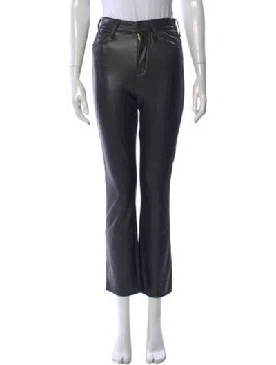 Pre-owned Mother Straight Leg Pants In Black