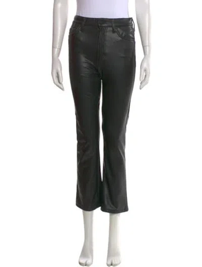 Pre-owned Mother Straight Leg Pants In Black