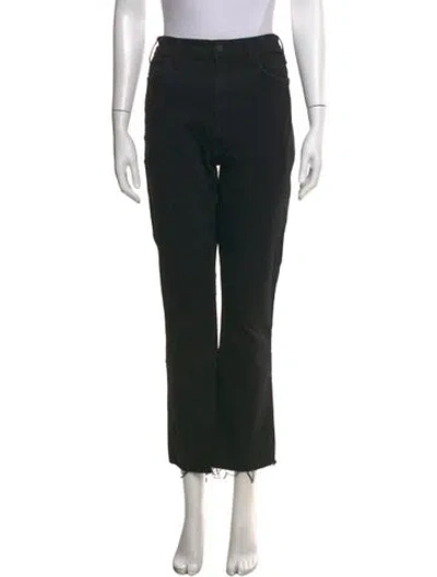 Pre-owned Mother Straight Leg Pants In Black