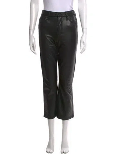 Pre-owned Mother Straight Leg Pants In Black