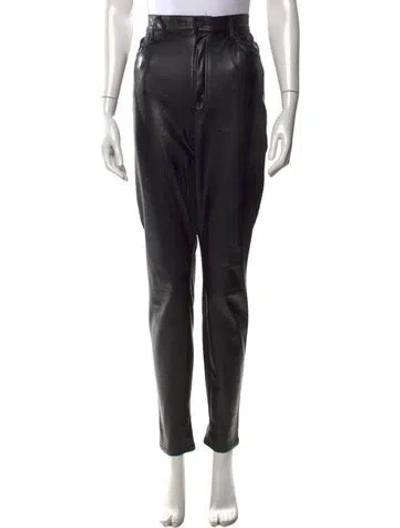 Pre-owned Mother Straight Leg Pants In Black