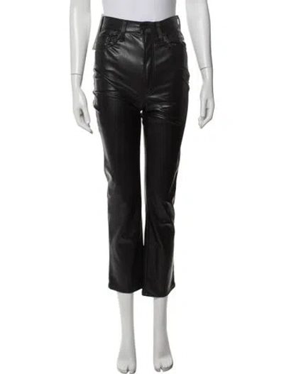 Pre-owned Mother Straight Leg Pants In Black
