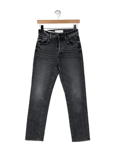 Pre-owned Mother Straight Leg Pants In Black