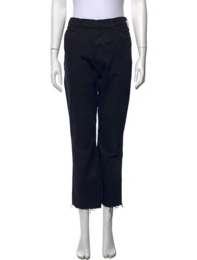 Pre-owned Mother Straight Leg Pants In Black