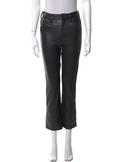 Pre-owned Mother Straight Leg Pants In Black