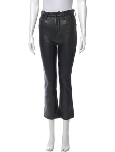 Pre-owned Mother Straight Leg Pants In Black