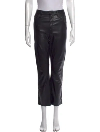 Pre-owned Mother Straight Leg Pants In Black
