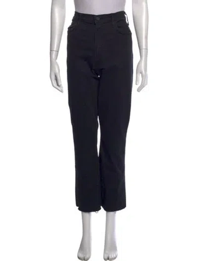 Pre-owned Mother Straight Leg Pants In Black