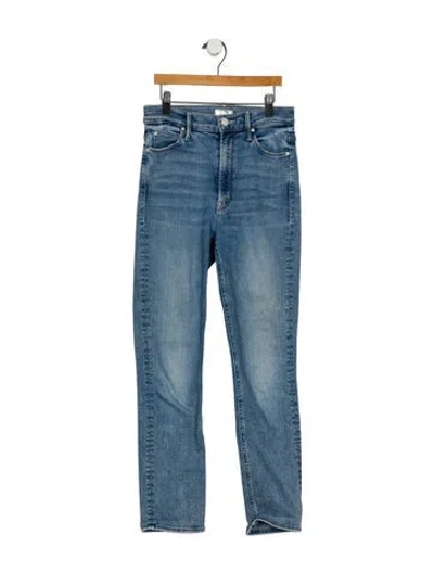 Pre-owned Mother Straight Leg Pants In Blue