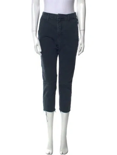 Pre-owned Mother Straight Leg Pants In Blue