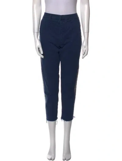 Pre-owned Mother Straight Leg Pants In Blue