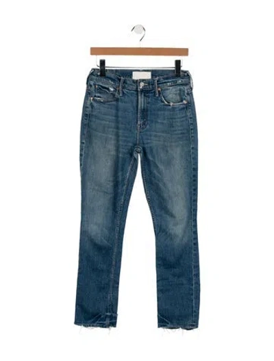 Pre-owned Mother Straight Leg Pants In Blue