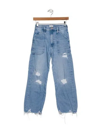 Pre-owned Mother Straight Leg Pants In Blue