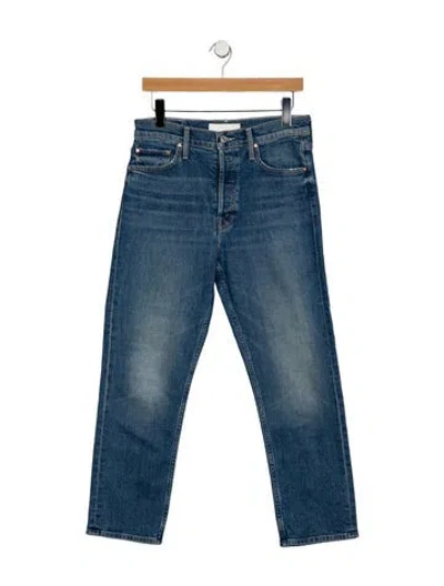 Pre-owned Mother Straight Leg Pants In Blue