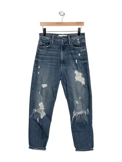 Pre-owned Mother Straight Leg Pants In Blue
