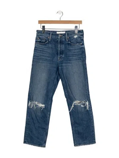 Pre-owned Mother Straight Leg Pants In Blue