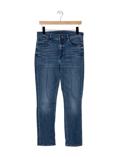 Pre-owned Mother Straight Leg Pants In Blue