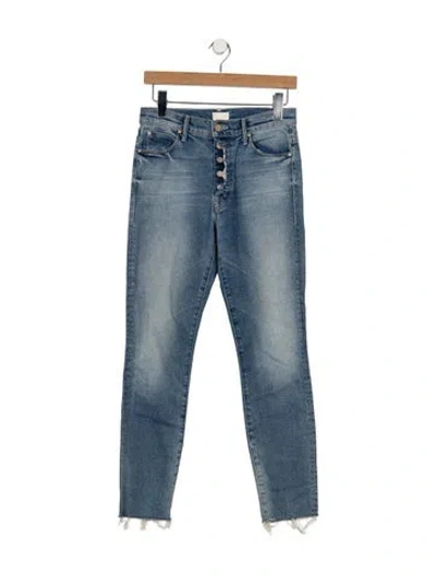 Pre-owned Mother Straight Leg Pants In Blue