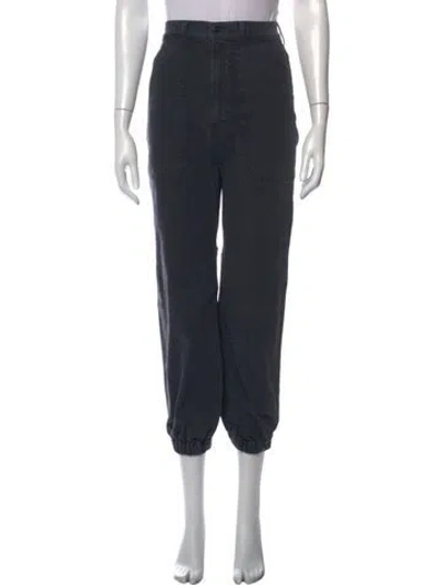 Pre-owned Mother Straight Leg Pants In Blue