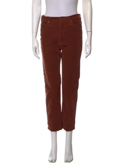 Pre-owned Mother Straight Leg Pants In Brown