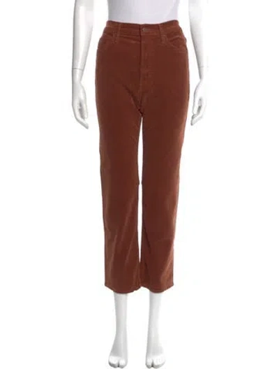 Pre-owned Mother Straight Leg Pants In Brown