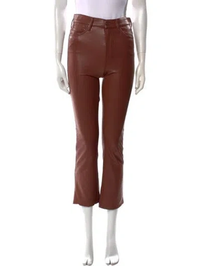Pre-owned Mother Straight Leg Pants In Brown