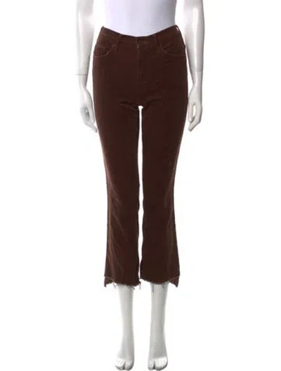 Pre-owned Mother Straight Leg Pants In Brown