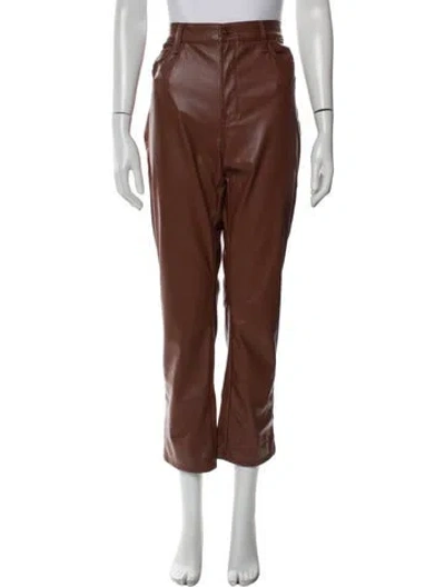 Pre-owned Mother Straight Leg Pants In Brown