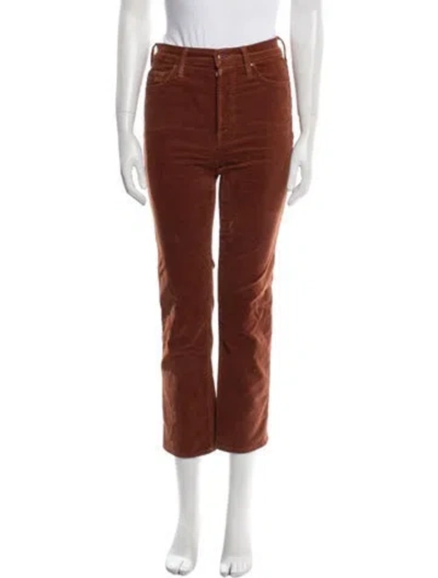 Pre-owned Mother Straight Leg Pants In Brown