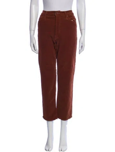 Pre-owned Mother Straight Leg Pants In Brown