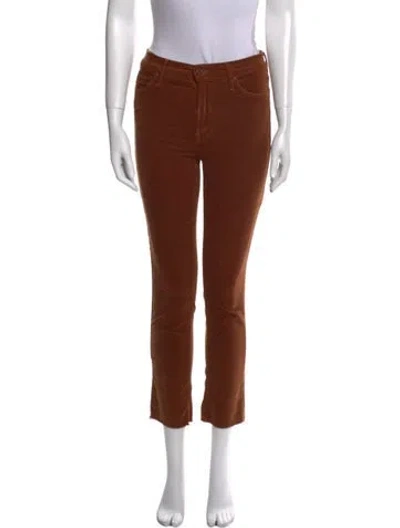 Pre-owned Mother Straight Leg Pants In Brown
