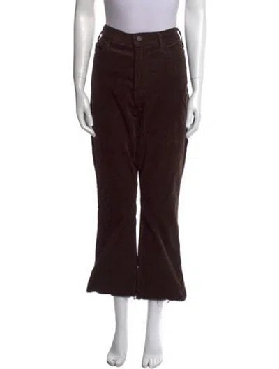 Pre-owned Mother Straight Leg Pants In Brown