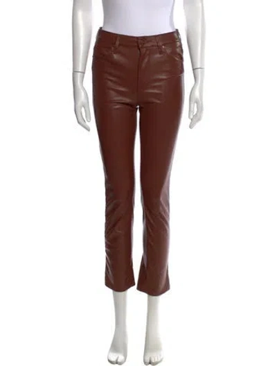 Pre-owned Mother Straight Leg Pants In Brown