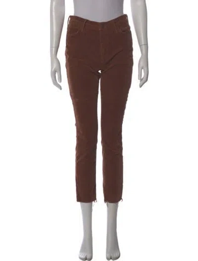 Pre-owned Mother Straight Leg Pants In Brown