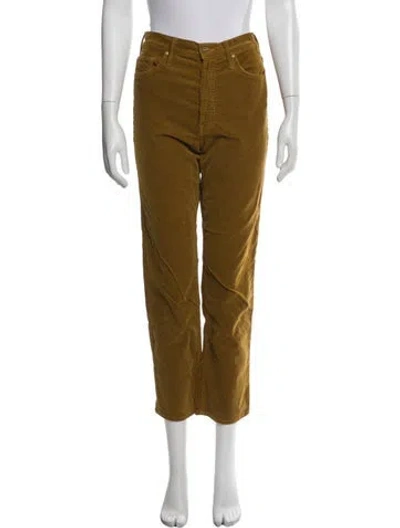 Pre-owned Mother Straight Leg Pants In Brown