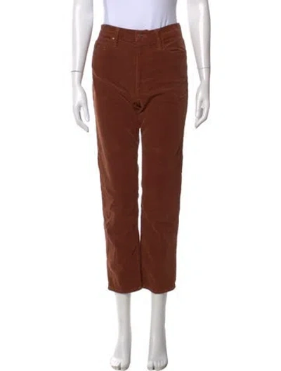Pre-owned Mother Straight Leg Pants In Brown