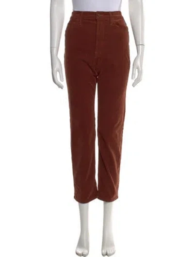 Pre-owned Mother Straight Leg Pants In Brown