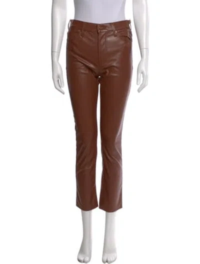 Pre-owned Mother Straight Leg Pants In Brown