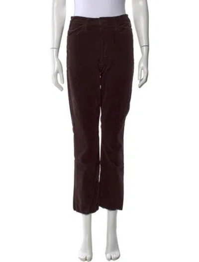 Pre-owned Mother Straight Leg Pants In Brown