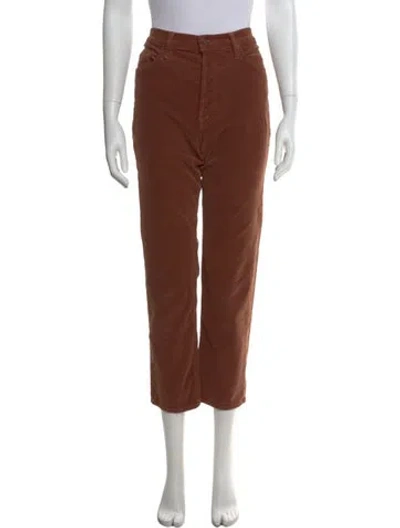 Pre-owned Mother Straight Leg Pants In Brown
