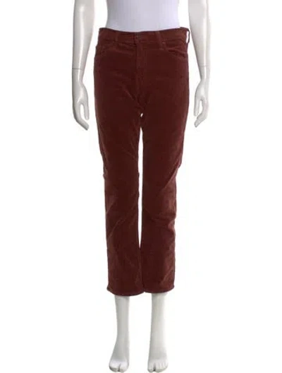 Pre-owned Mother Straight Leg Pants In Brown