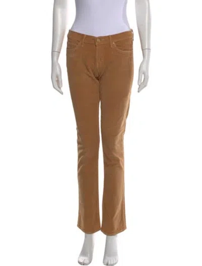 Pre-owned Mother Straight Leg Pants In Brown