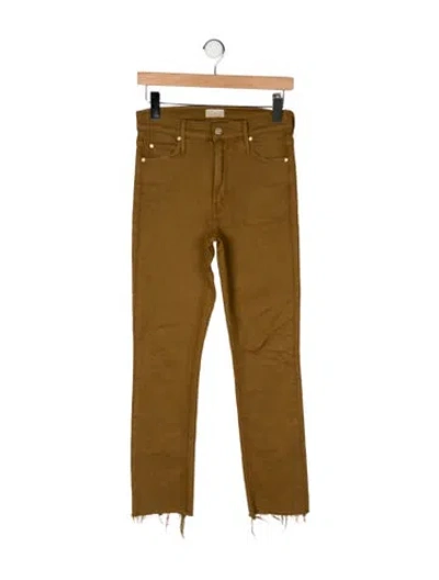 Pre-owned Mother Straight Leg Pants In Brown